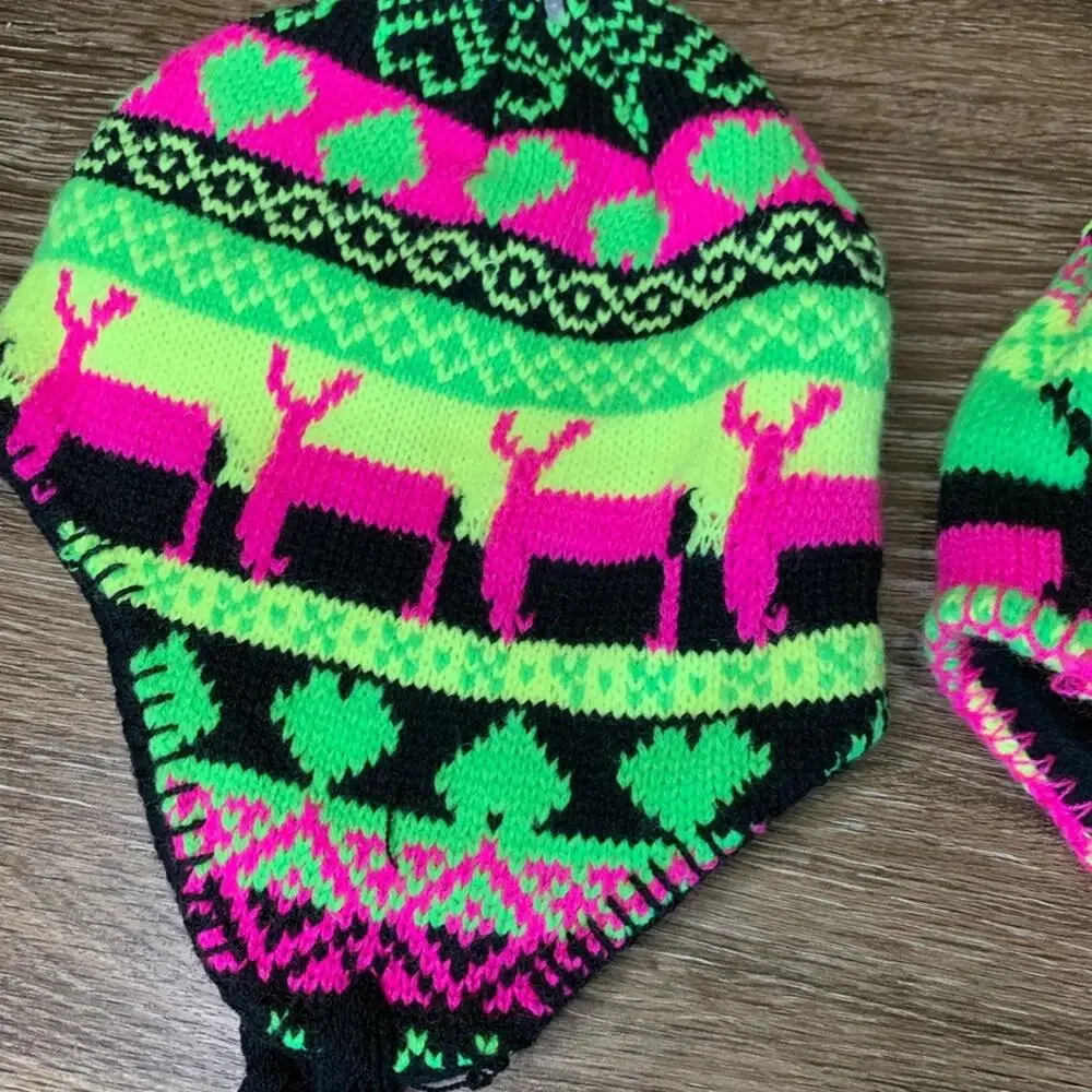 Girls Neon Winter Beanies